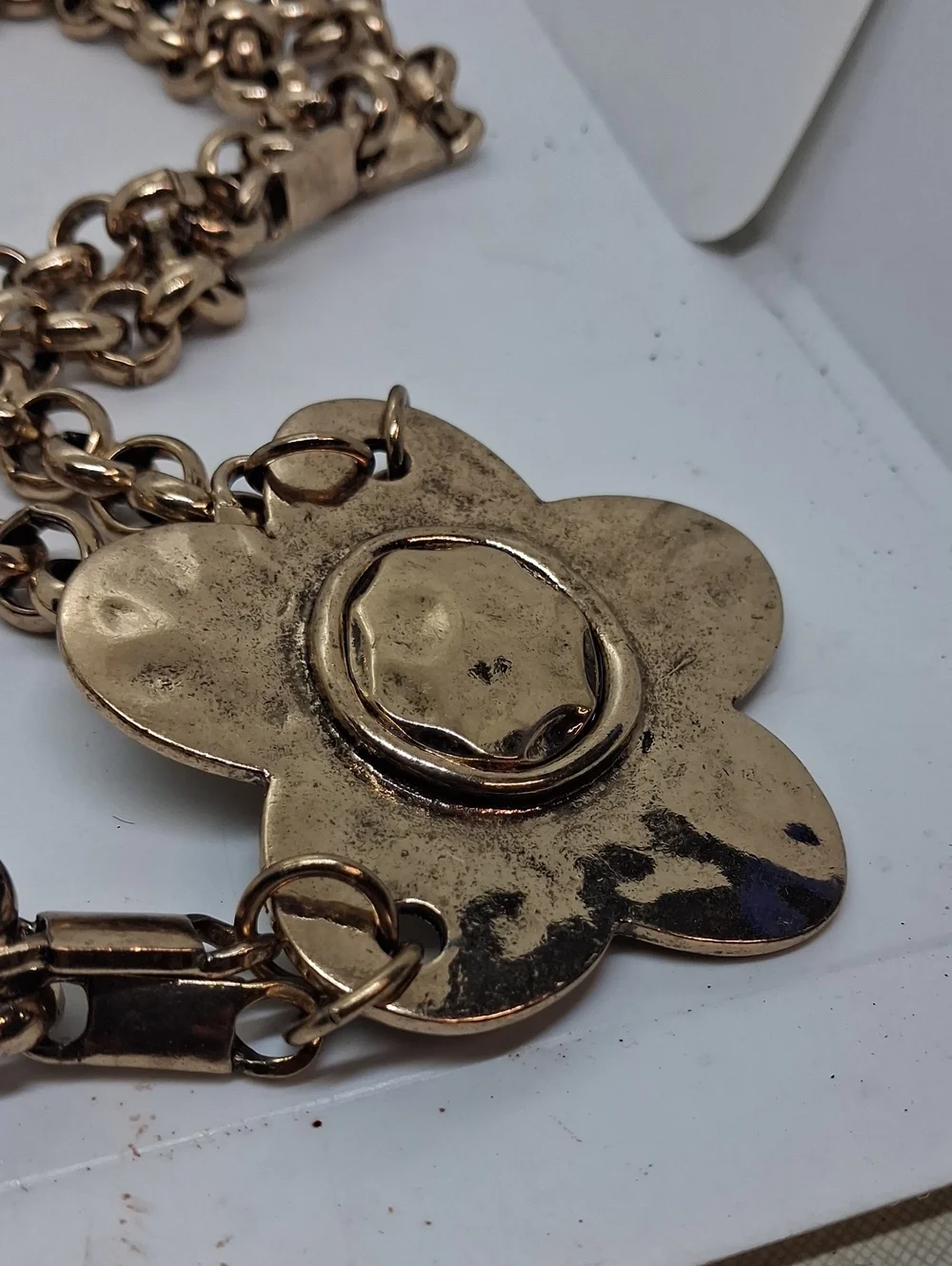 NWT Free People Gold Flower Chain Belt